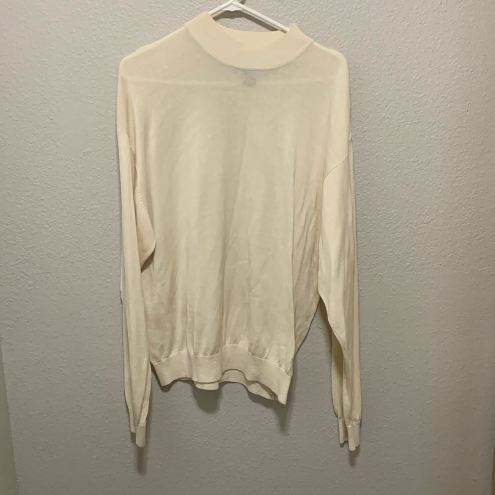 Baracuta Men’s Long Sleeved Sweater Shirt Size XL White Silk Blend